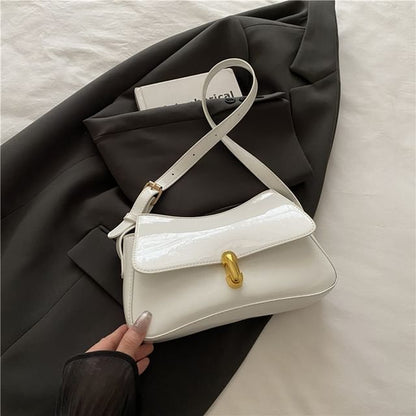 Faux Leather Flap Shoulder Bag