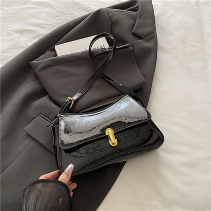 Faux Leather Flap Shoulder Bag