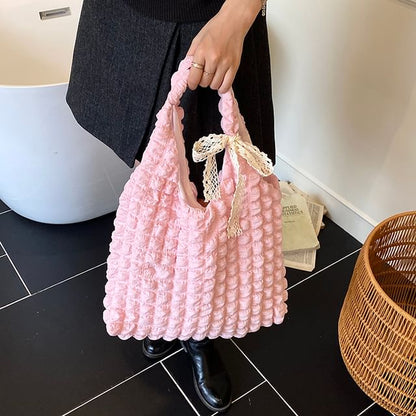 Puffed Plain Shoulder Bag