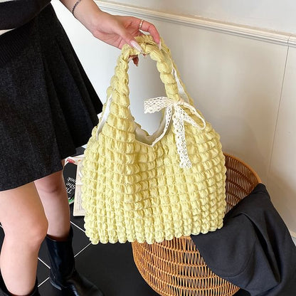Puffed Plain Shoulder Bag