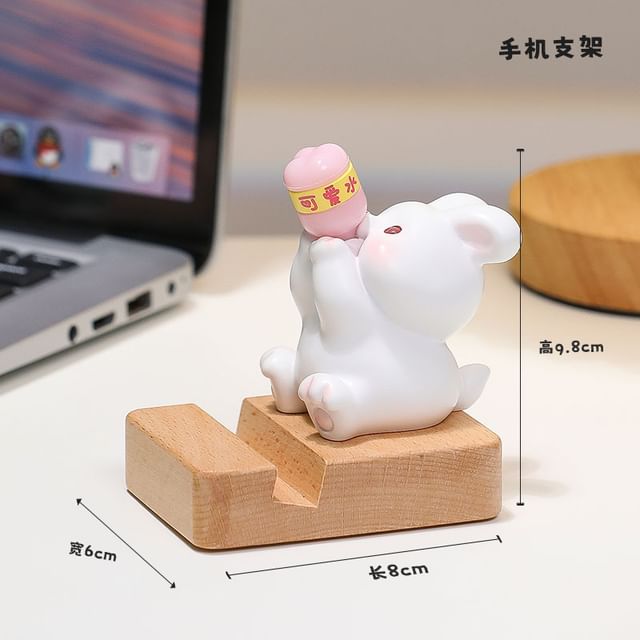 Animal Resin Wooden Desktop Phone Stand (Various Designs)