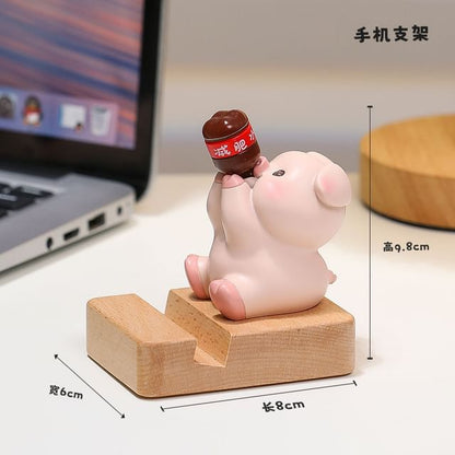Animal Resin Wooden Desktop Phone Stand (Various Designs)