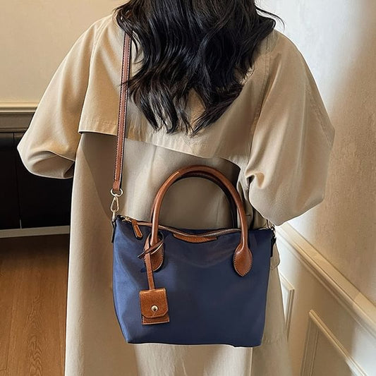 Nylon Top Handle Shoulder Bag