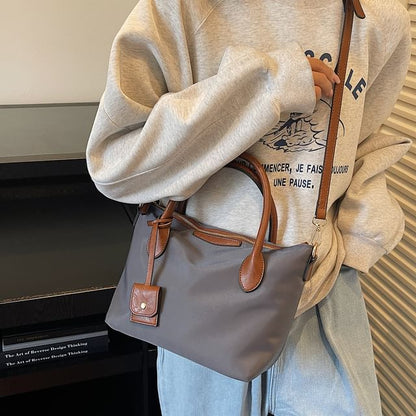Nylon Top Handle Shoulder Bag