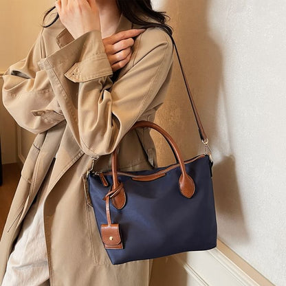 Nylon Top Handle Shoulder Bag