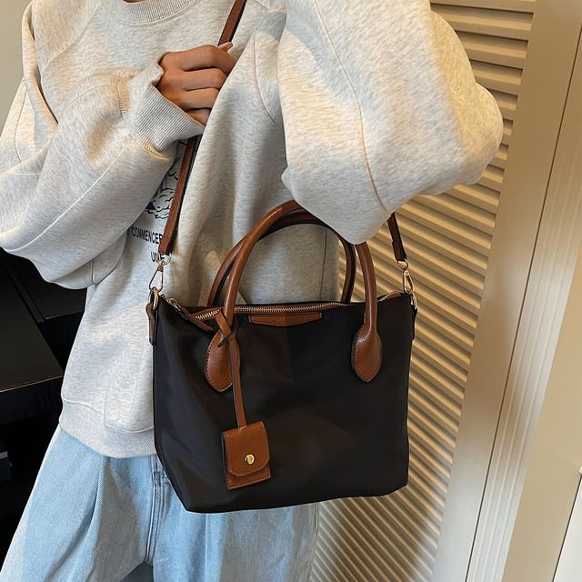 Nylon Top Handle Shoulder Bag