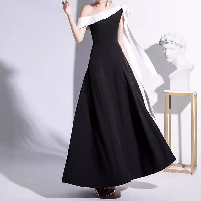 A-Line Off Gown Tone Two Shoulder Evening