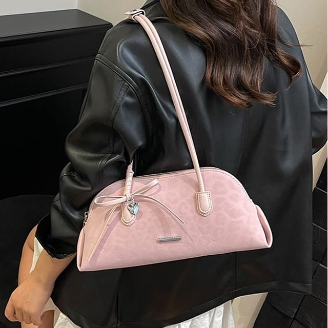 Faux Leather Leopard Print Shoulder Bag