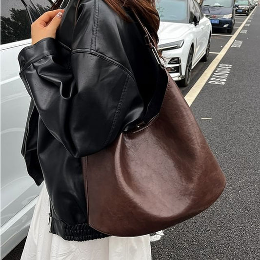 Faux Leather Hobo Bag With Pouch