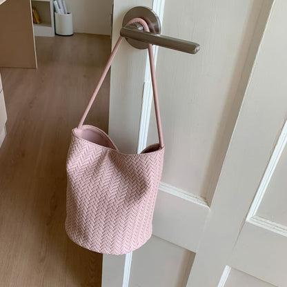 Woven Bucket Shoulder Bag