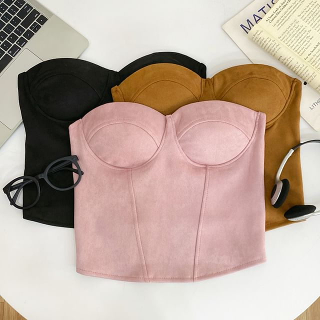 Sleek Tube-Style Solid Bustier Camisole