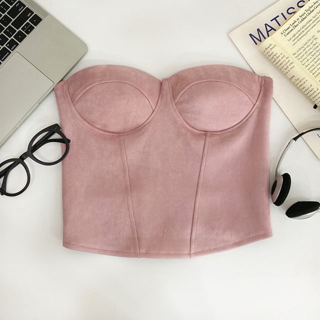 Sleek Tube-Style Solid Bustier Camisole