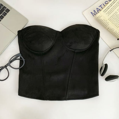 Sleek Tube-Style Solid Bustier Camisole