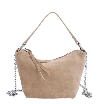 Faux Suede Crossbody Shoulder Bag