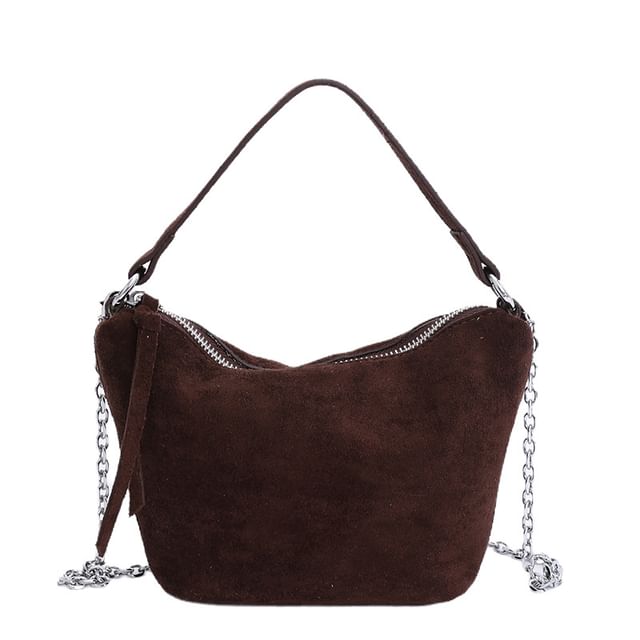 Faux Suede Crossbody Shoulder Bag