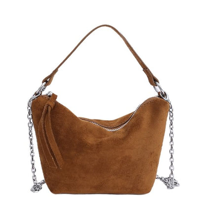 Faux Suede Crossbody Shoulder Bag