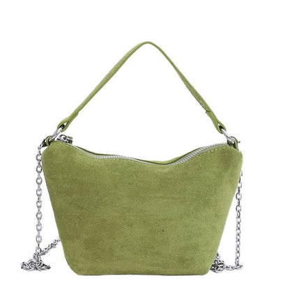 Faux Suede Crossbody Shoulder Bag