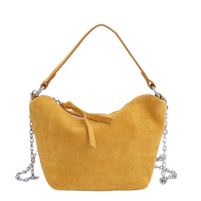 Faux Suede Crossbody Shoulder Bag