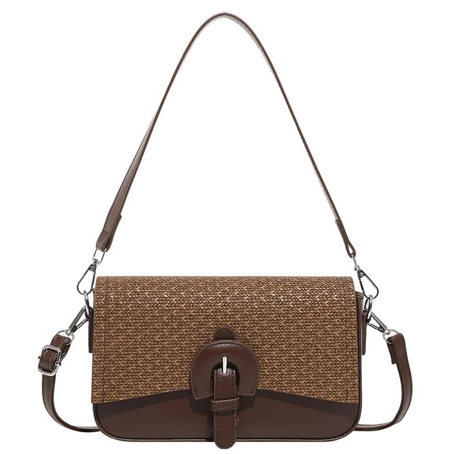 Buckle Flap Panel Crossbody Shoulder Bag