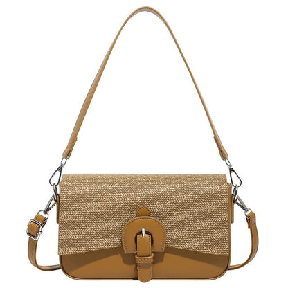 Buckle Flap Panel Crossbody Shoulder Bag