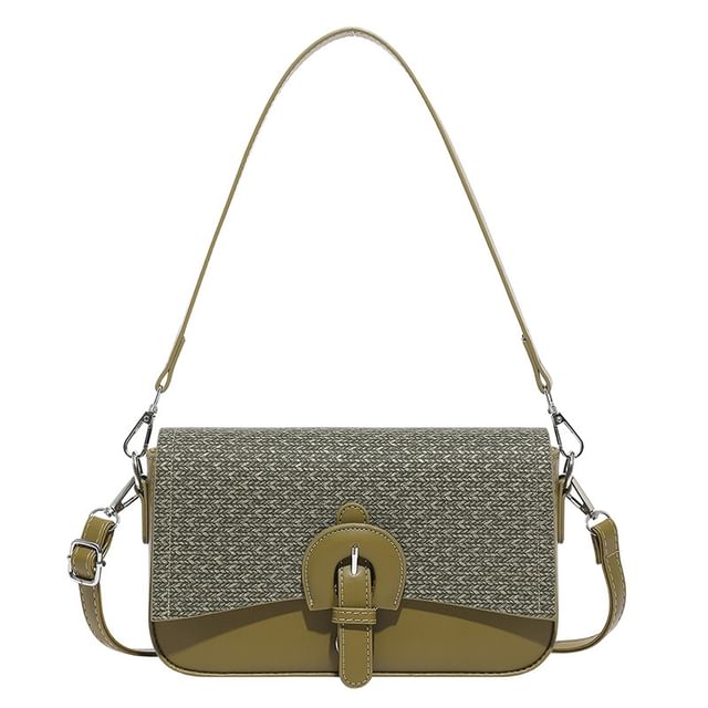 Buckle Flap Panel Crossbody Shoulder Bag