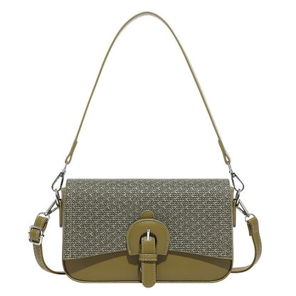 Buckle Flap Panel Crossbody Shoulder Bag