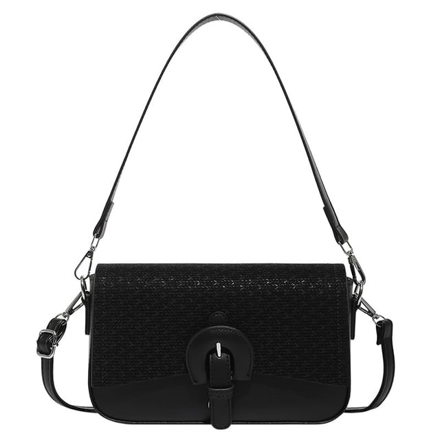 Buckle Flap Panel Crossbody Shoulder Bag