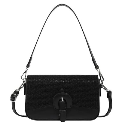 Buckle Flap Panel Crossbody Shoulder Bag