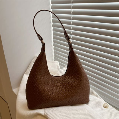 Woven Plain Shoulder Bag