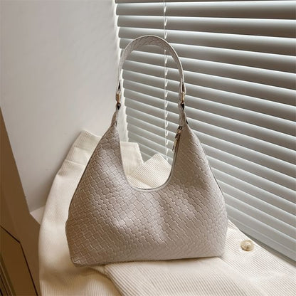 Woven Plain Shoulder Bag