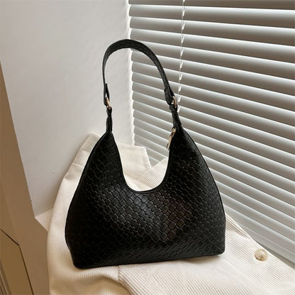 Woven Plain Shoulder Bag