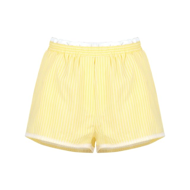 Cropped Cami, Oversized Long-Sleeve Shirt & High-Waist Shorts Trio