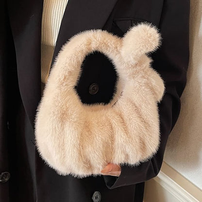 Plain Fluffy Shoulder Bag