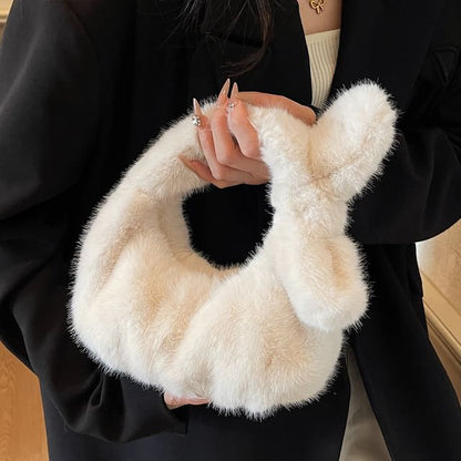 Plain Fluffy Shoulder Bag