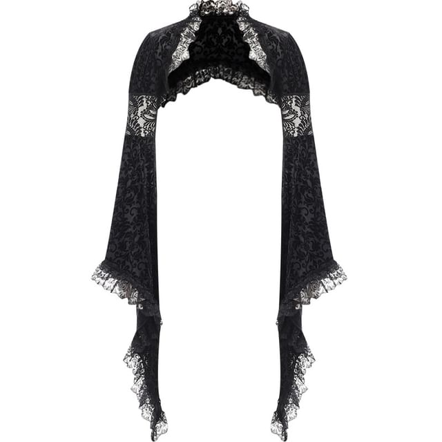 Halter Plain Cutout Slit Velvet Midi Qipao / Lace Bolero Jacket