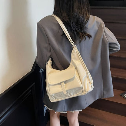 Flap Pocket Buckled Shoulder Bag
