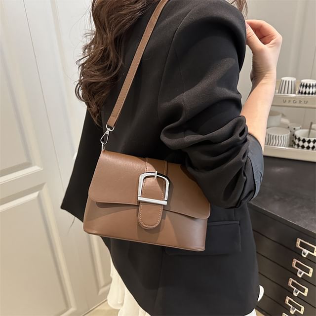 Buckled Flap Shoulder Bag