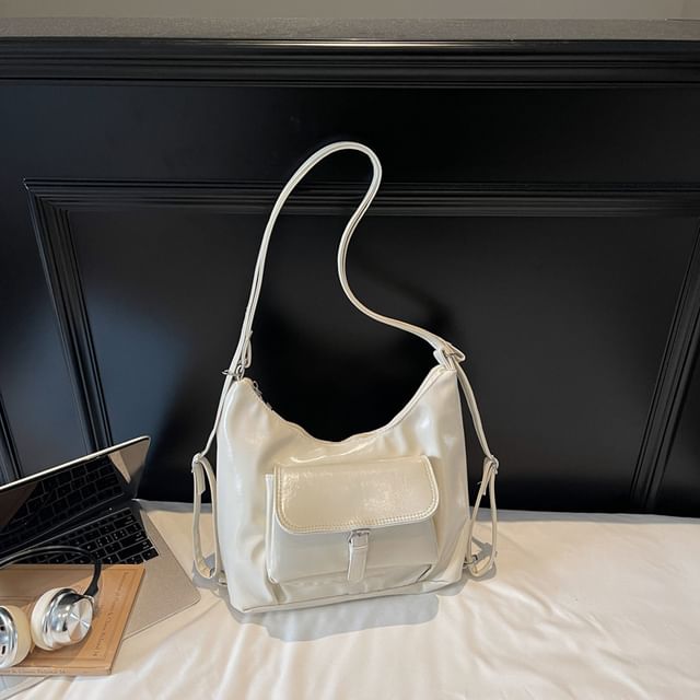 Flap Pocket Buckled Shoulder Bag