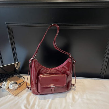 Flap Pocket Buckled Shoulder Bag