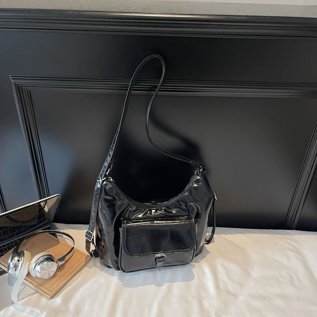 Flap Pocket Buckled Shoulder Bag