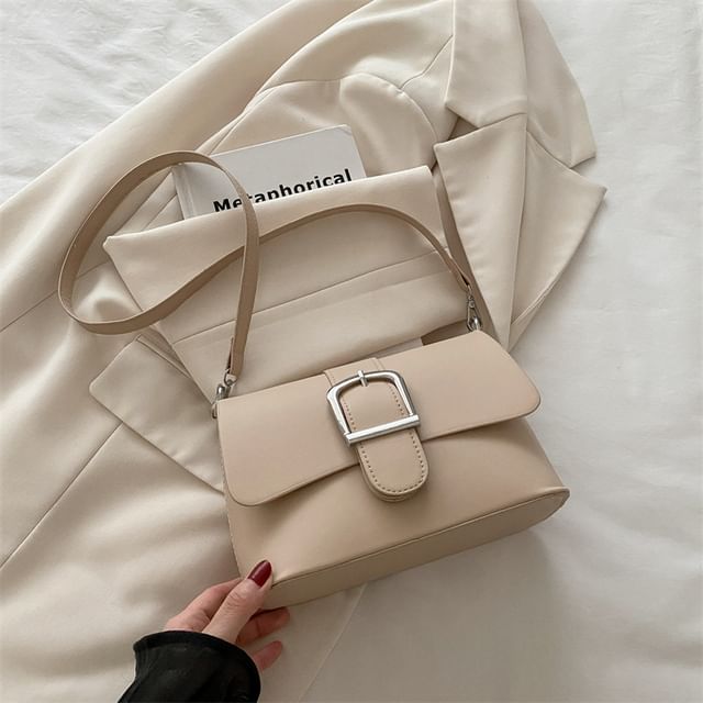 Buckled Flap Shoulder Bag