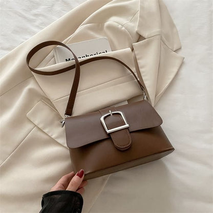 Buckled Flap Shoulder Bag
