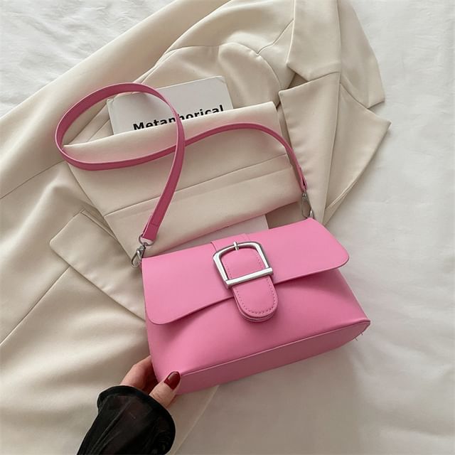 Buckled Flap Shoulder Bag