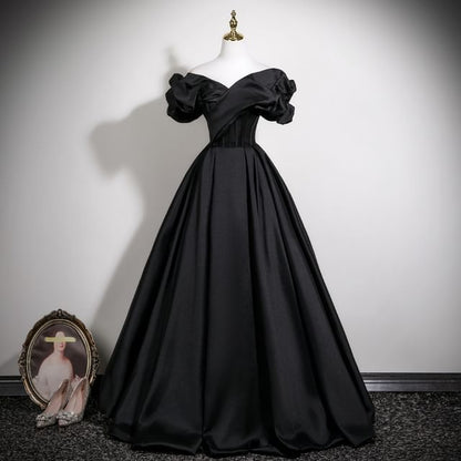 A-Line Plain Sleeve Gown Shoulder Satin Short Off Evening