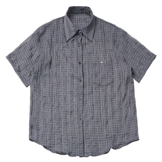 Button Front Plaid Shirt in Assorted Styles