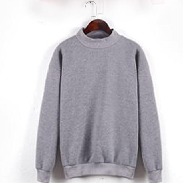 Fleece-Lined Pullover with Mock Neck