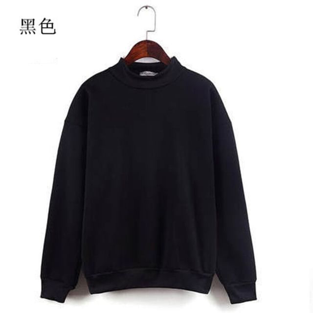 Fleece-Lined Pullover with Mock Neck