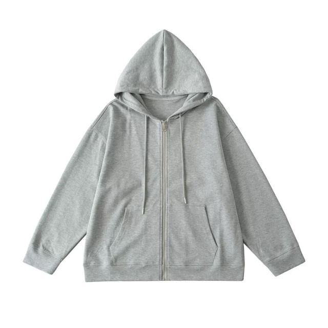 Plain Zip-Up Hoodie