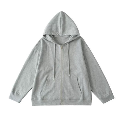 Plain Zip-Up Hoodie