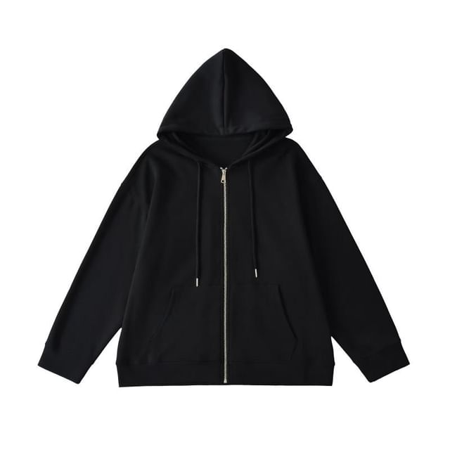 Plain Zip-Up Hoodie